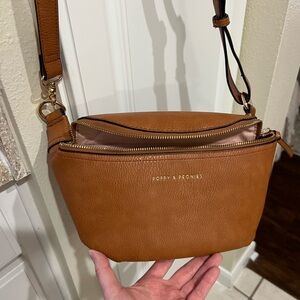 Poppy & Peonies Brown Crossbody Bag